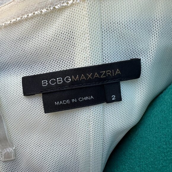 BCBGMaxAzria COCKTAIL DRESS sz 2 - black/ivory stripe - Picture 5 of 5